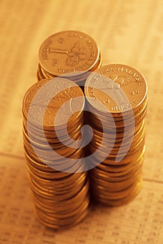 Heaped of gold coins