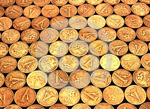 Heaped of gold coins