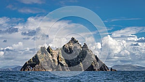 Heaped mountain peaks of Little Skellig island, habitat of Gannets