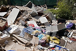 Heaps household rubbish dumped refuse