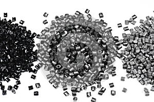 3 heaps of gray polymer