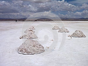 Heaps of salt dryed at salar de uyuni photo