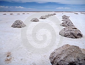 Heaps of salt dryed at salar de uyuni photo