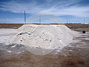 Heaps of salt dryed at salar de uyuni photo