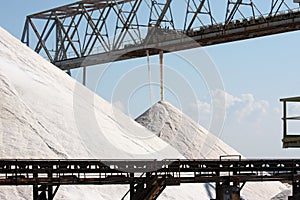 Heaps of salt in Margherita di Savoia, Italy photo