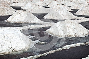 Heaps of salt. Salt production in India