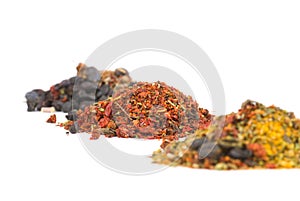 Heaps of various ground spices