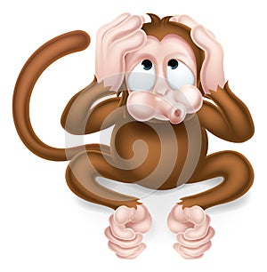 Hear no Evil Cartoon Wise Monkey