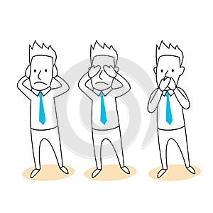 Hear, see,speak no evil cartoon