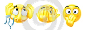 Hear See Speak No Evil Cartoon Emoticon Emojis