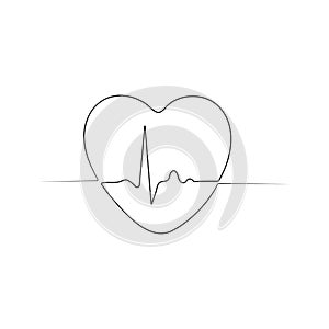 Hearbeat icon. One line art