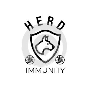 Heard immunity logo icon for New normal lifestye concept photo