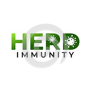 Herd immunity logo icon for New normal lifestye concept