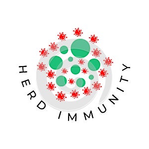 Herd immunity logo icon for New normal lifestye concept