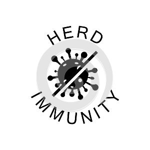 Herd immunity logo icon for New normal lifestye concept photo