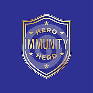 Herd immunity logo icon for New normal lifestye concept photo