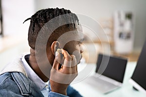 Hearing Aid And Audiology. Man photo
