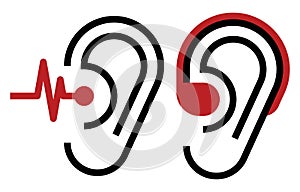 Hearing aid and ear icon