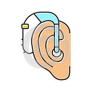 hearing aids color icon vector illustration