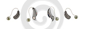 Hearing aids for hearing impairment, white background