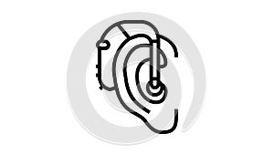 hearing aids line icon animation
