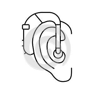 hearing aids line icon vector illustration