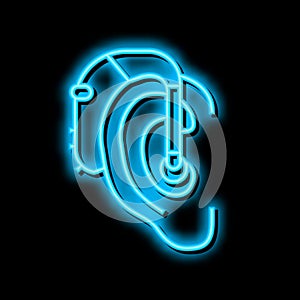 hearing aids neon glow icon illustration