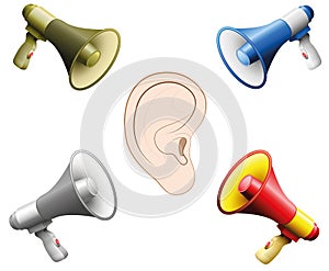 Hearing Damage Ear Noise Din Megaphones photo