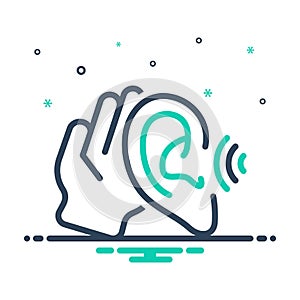 Mix icon for Hearing, ability to hear and secret