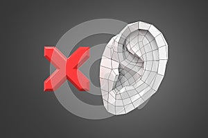 Hearing impairment conceptual 3d illustration