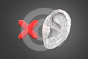 Hearing impairment conceptual 3d illustration photo