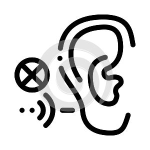 Hearing Impairment Icon Vector Outline Illustration