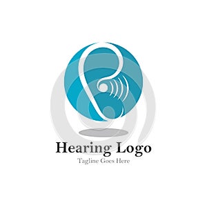 hearing logo and symbol template vector icon.