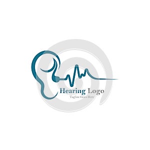 hearing logo and symbol template vector icon.