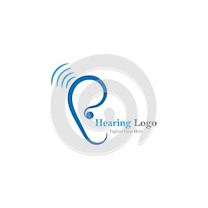hearing logo and symbol template vector icon.