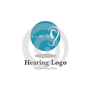 hearing logo and symbol template vector icon.