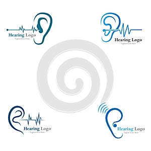 hearing logo and symbol template vector icon.