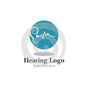 hearing logo and symbol template vector icon.