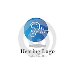 hearing logo and symbol template vector icon.