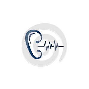 Hearing logo template vector icon illustration