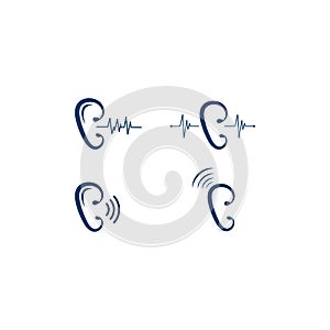 Hearing logo template vector icon illustration