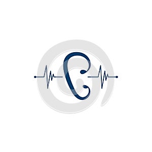 Hearing logo template vector icon illustration