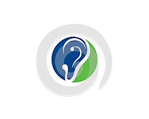 Hearing logo template vector icon illustration