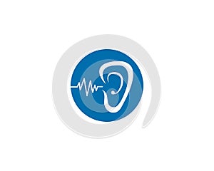 Hearing logo template vector icon illustration