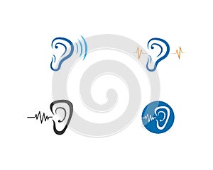 Hearing logo template vector icon illustration