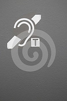 Hearing loop Telecoil symbol for deaf disabled access
