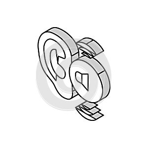 hearing loss isometric icon vector illustration photo