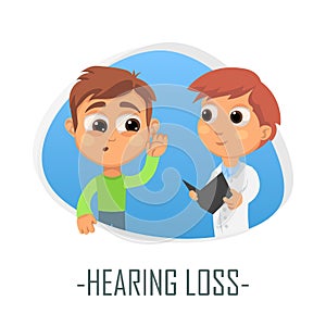 Hearing loss medical concept. Vector illustration.