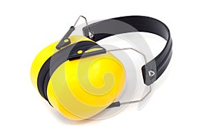 Hearing protection yellow foldable ear muffs