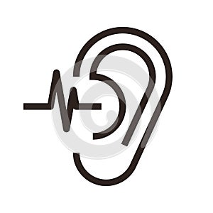 Hearing test. Ear icon